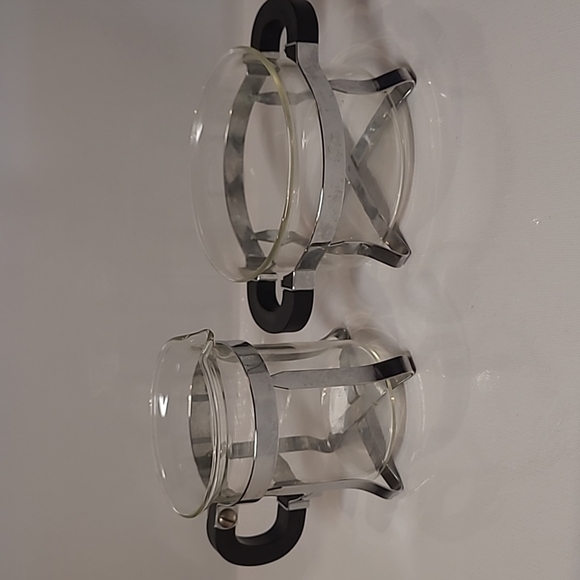 Vintage Bodum Chambord pitcher open sugar & creamer set glass stainless steel - Picture 1 of 8